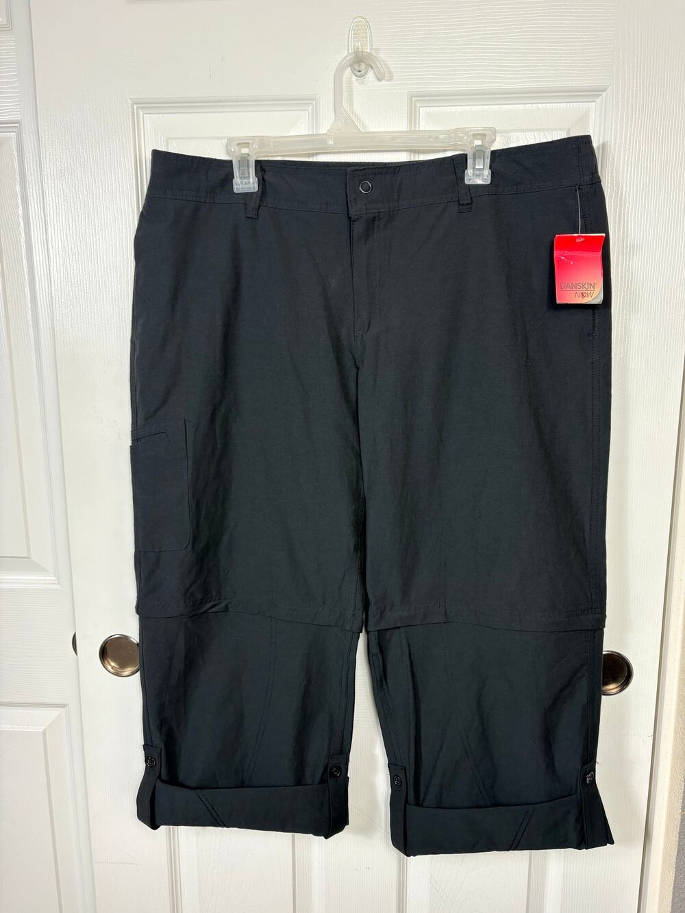Danskin Now Women's Black Active Woven Convertible Hiking Pant Size XL NWT